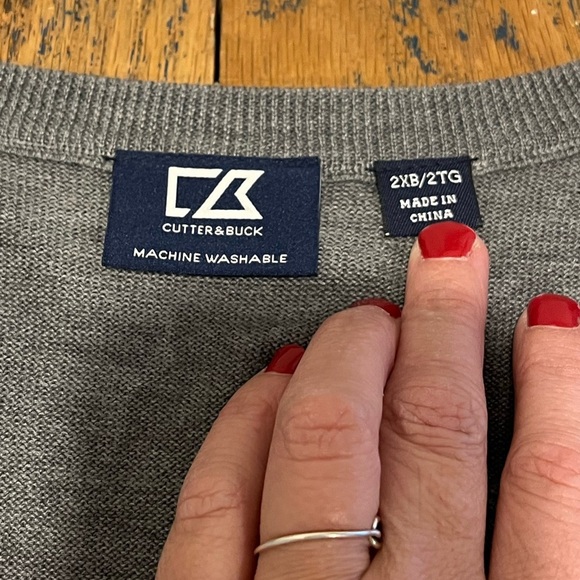 CUTTER & BUCK – gray sweater v neck taille 2XL - Picture 2 of 8